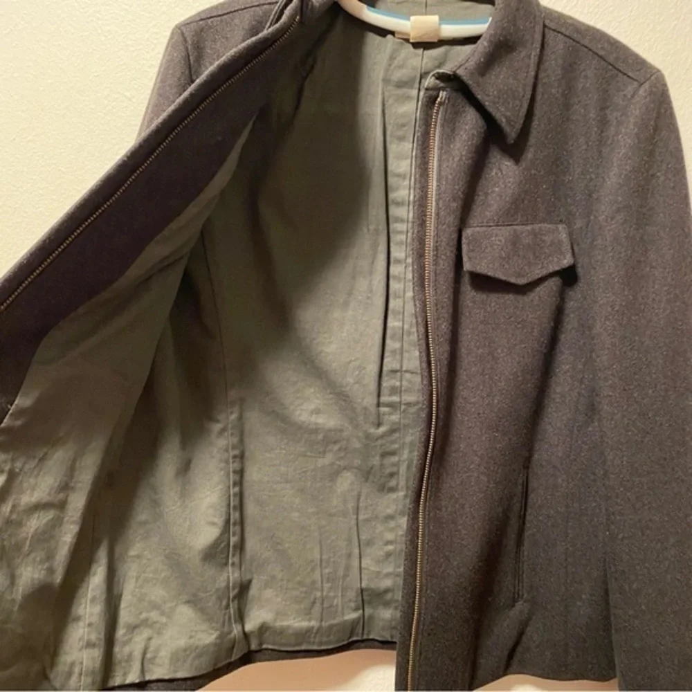 J.Crew‎ Jacket Women’s Size Medium Black Full Zip Wool Blend Pockets